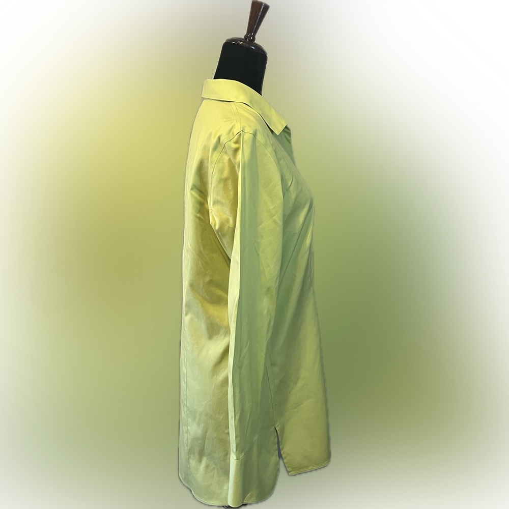 Chico’s No Iron Lime Green Button-Up Tunic size M - Picture 2 of 12